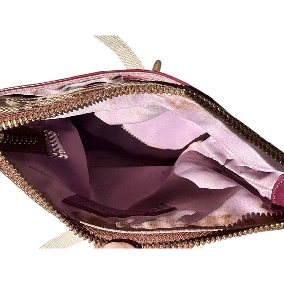 Coach Signature Canvas Crossbody Khaki with Pink Patent Trim - Picture 12 of 13